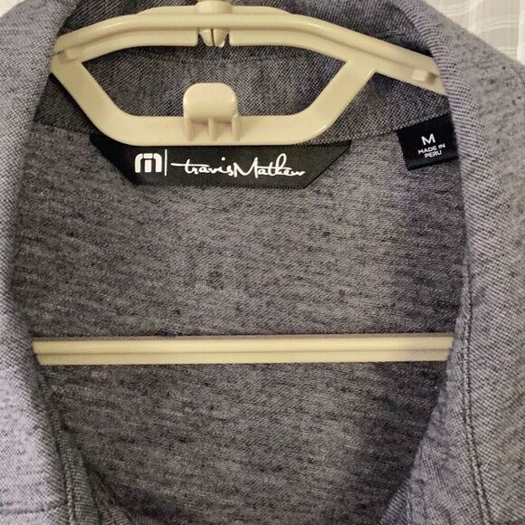 Travis Mathew Endless Horizon Stripe Golf Polo Shirt Gray Men’s Medium - Picture 5 of 6